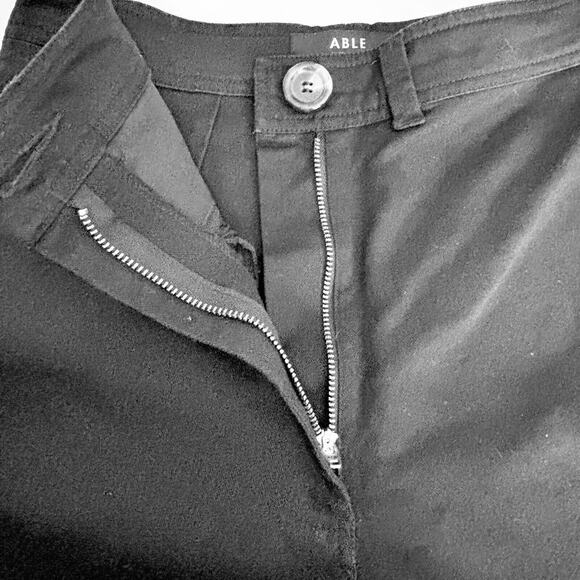 Able Size 2 Francis Wide Leg Crop Pant Black Denim Dressy Pants 23" inseam - Picture 7 of 10